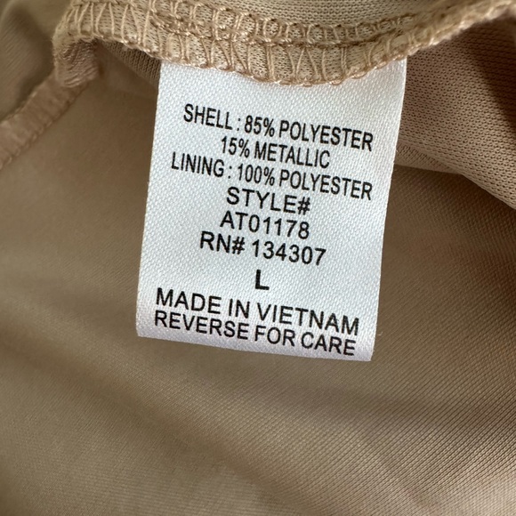 Lumiere Gold Shimmery Sleeveless Elegant Summer Casual Blouse Size Large - Picture 6 of 7